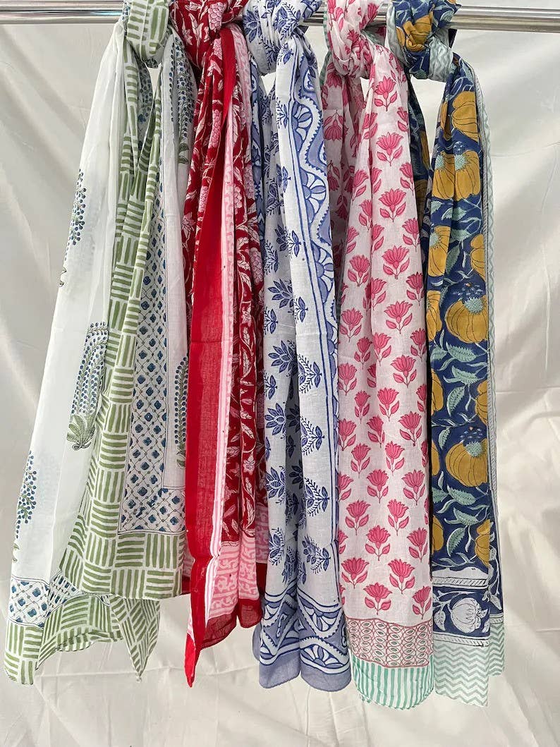bhavnas boutique - Wholesale Swim Cover Up - Women's - 5 Pcs Lot Organic Cotton Block Print Beach Wrap Sarong1