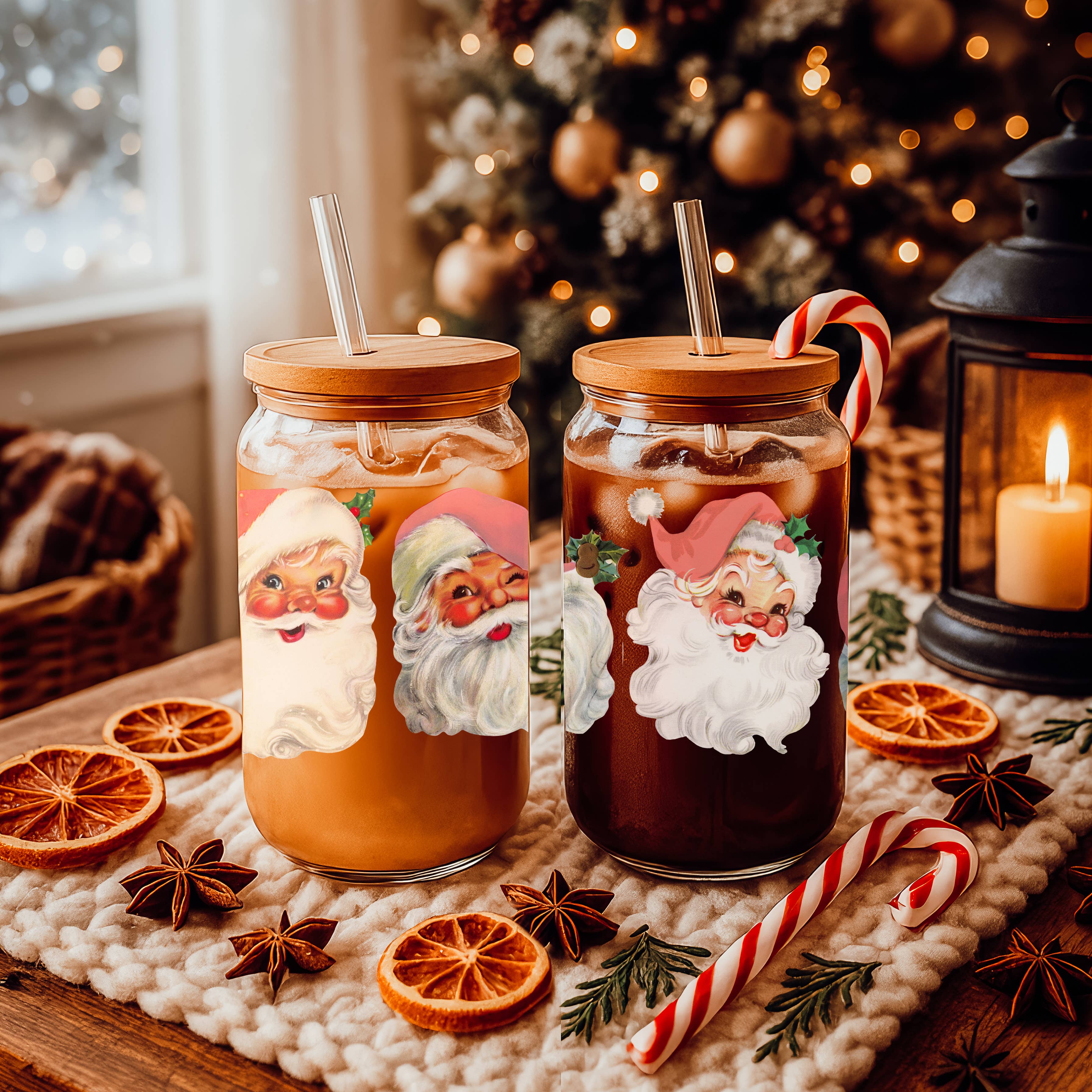 Gia Roma - Vente Gourde/bouteille isotherme - Verres en verre et cadeaux de cuisine de Noël Candy Cane88