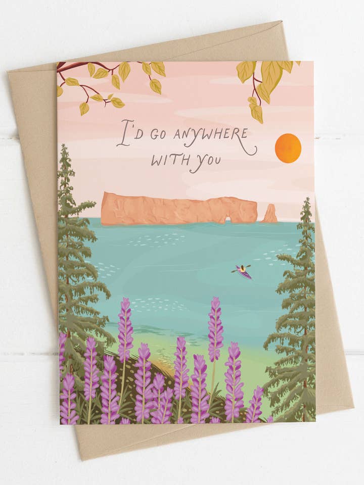 J'irais n'importe où avec toi | Carte de la Saint-Valentin pour la vente par Illustrations Its Funny Howww Inc