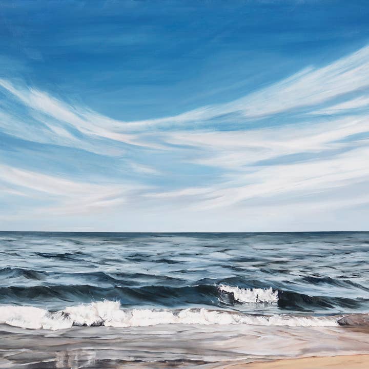 'Exhale' Coastal Beach Scene Waves Art Print + Wall Decor for wholesale by Coleman Senecal Art