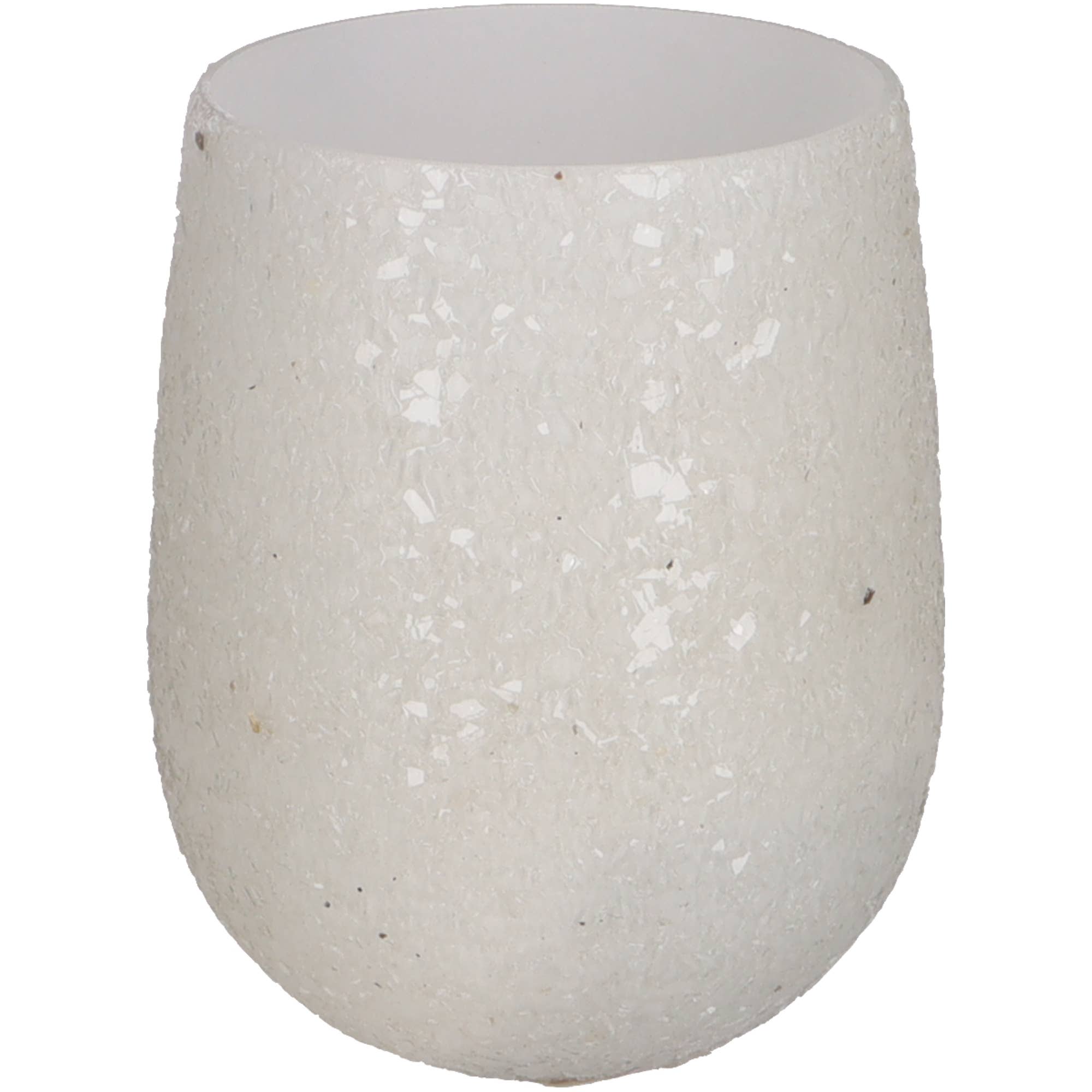 Vosteen – wholesale Ljushållare – Brant glaslykta, Ø 9 cm, H 13 cm, vit0