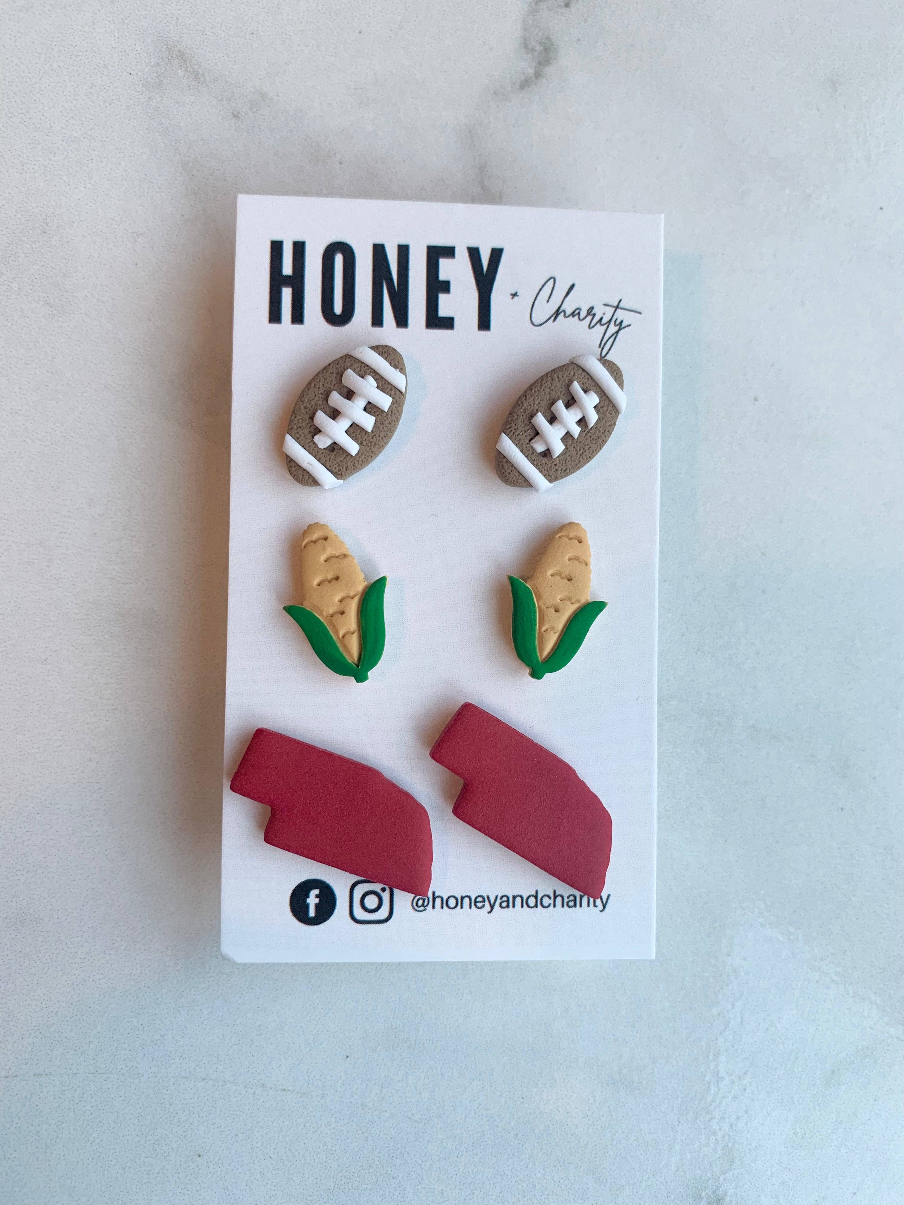 Honey & Charity Earrings - Wholesale Jewelry Set - Nebraska Stud Pack