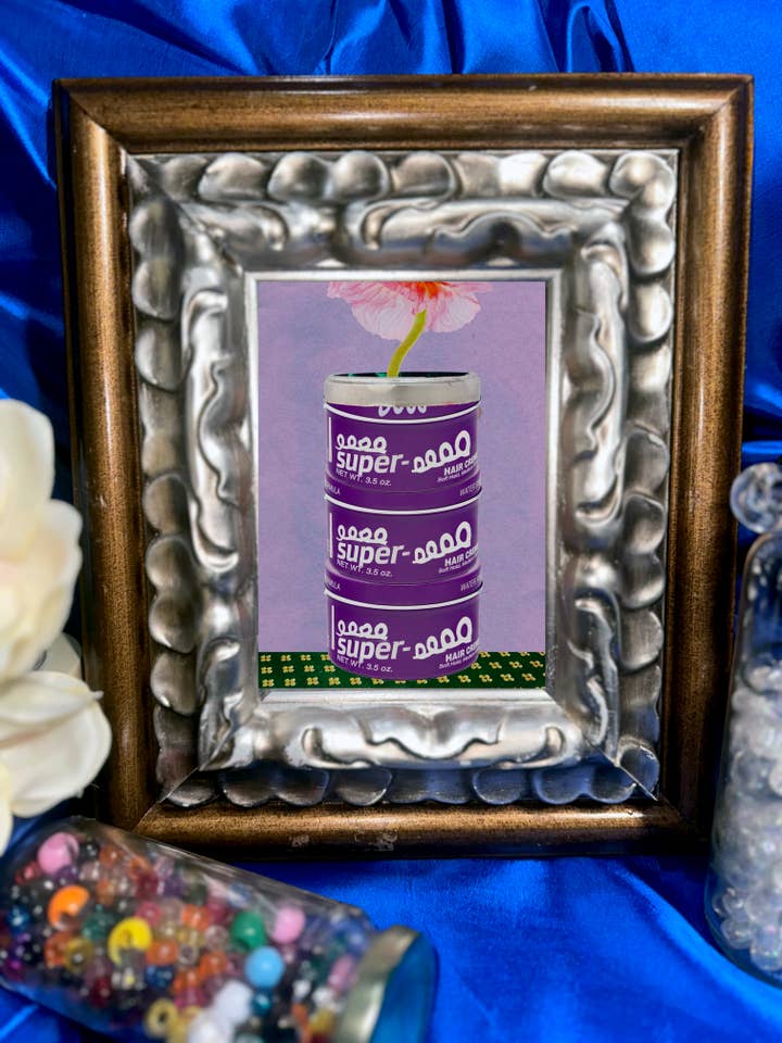 Purple Tin Can with Flower Poster for wholesale by City and Flower Collage