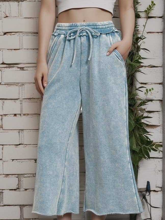 42POPS - Wholesale Pants - Women's - `.Washed Fleece Sweatpants With Pocket37