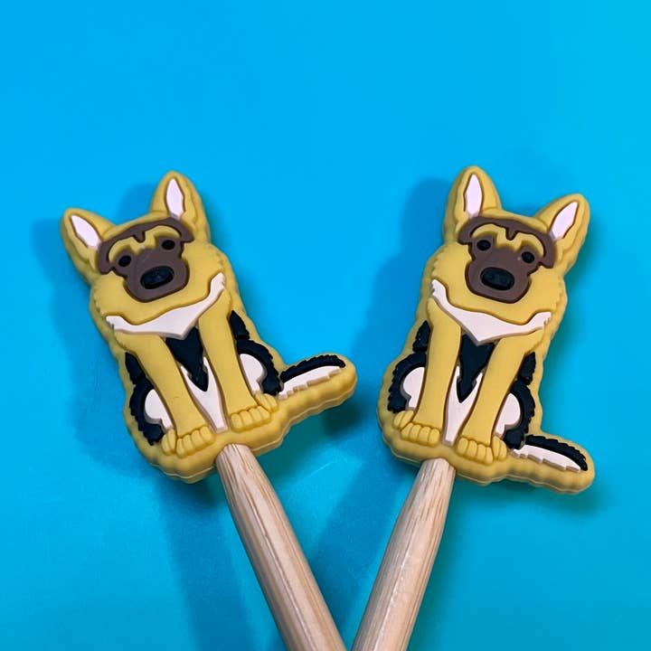 Knitting Needle Point Protectors German Shepherd Pet Dog for wholesale by Comma Craft Co
