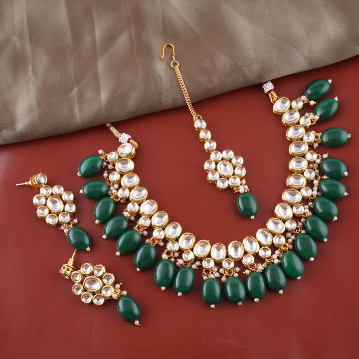 Smaragdgrünes Glam-Halskettenset für den Großhandel von Vinnis Jewelry