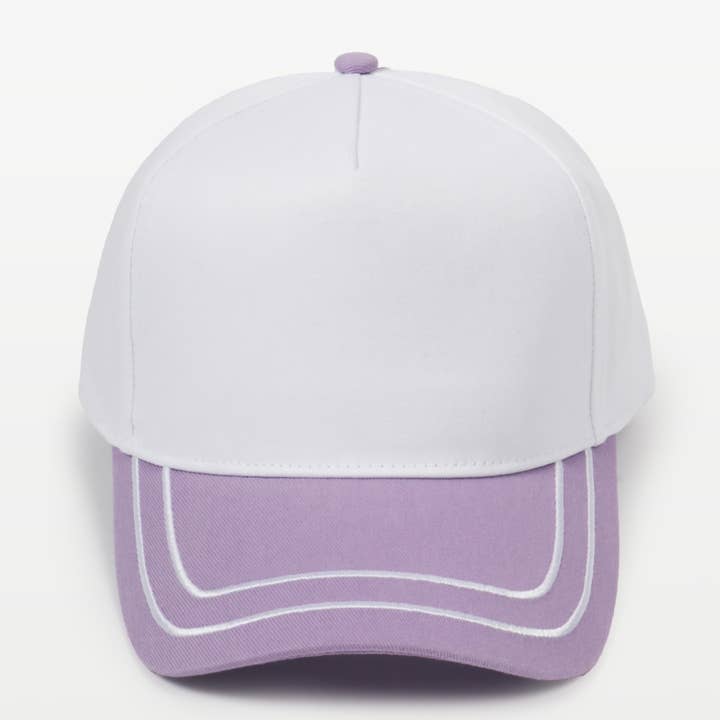 David And Young - Wholesale Baseball Cap - Unisex - Retro Stripe Brim Two Tone 5-Panel Cap6