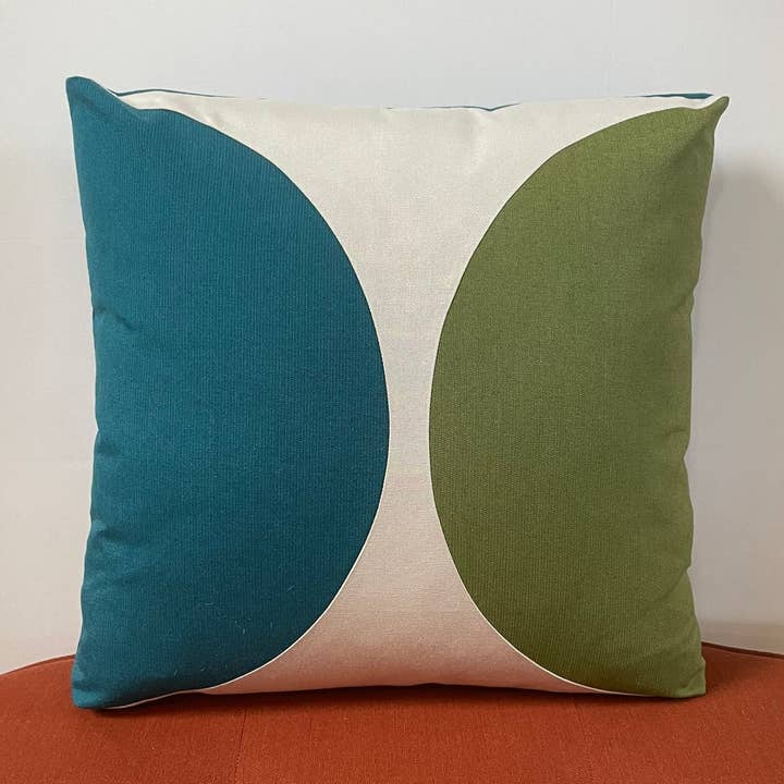 Sunbrella Eclipse Pillow in Cilantro/Peacock for wholesale by Oblique Studio