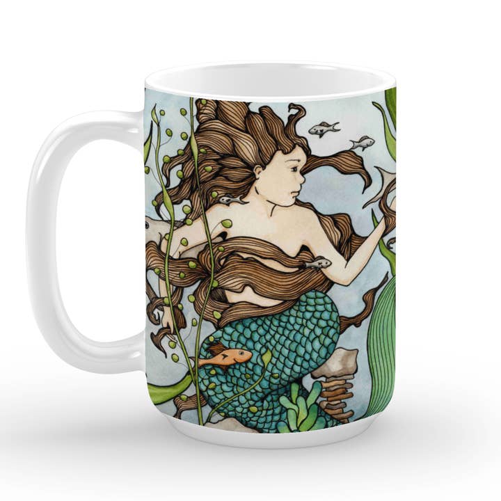 "Mermaid Cove" 15oz Mug for wholesale by PinkPolish Design