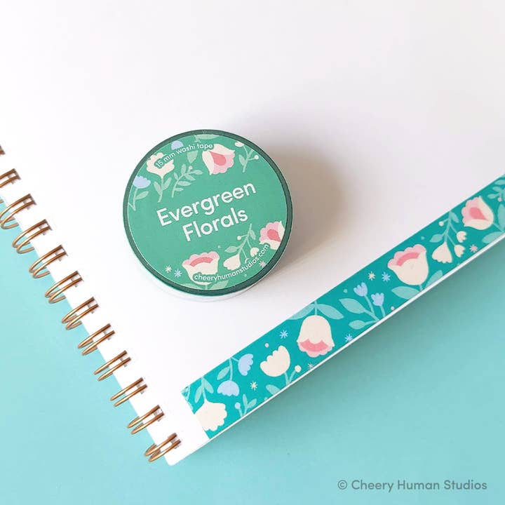 Evergreen Florals - Fita Washi | Flower Washi por atacado de Cheery Human Studios