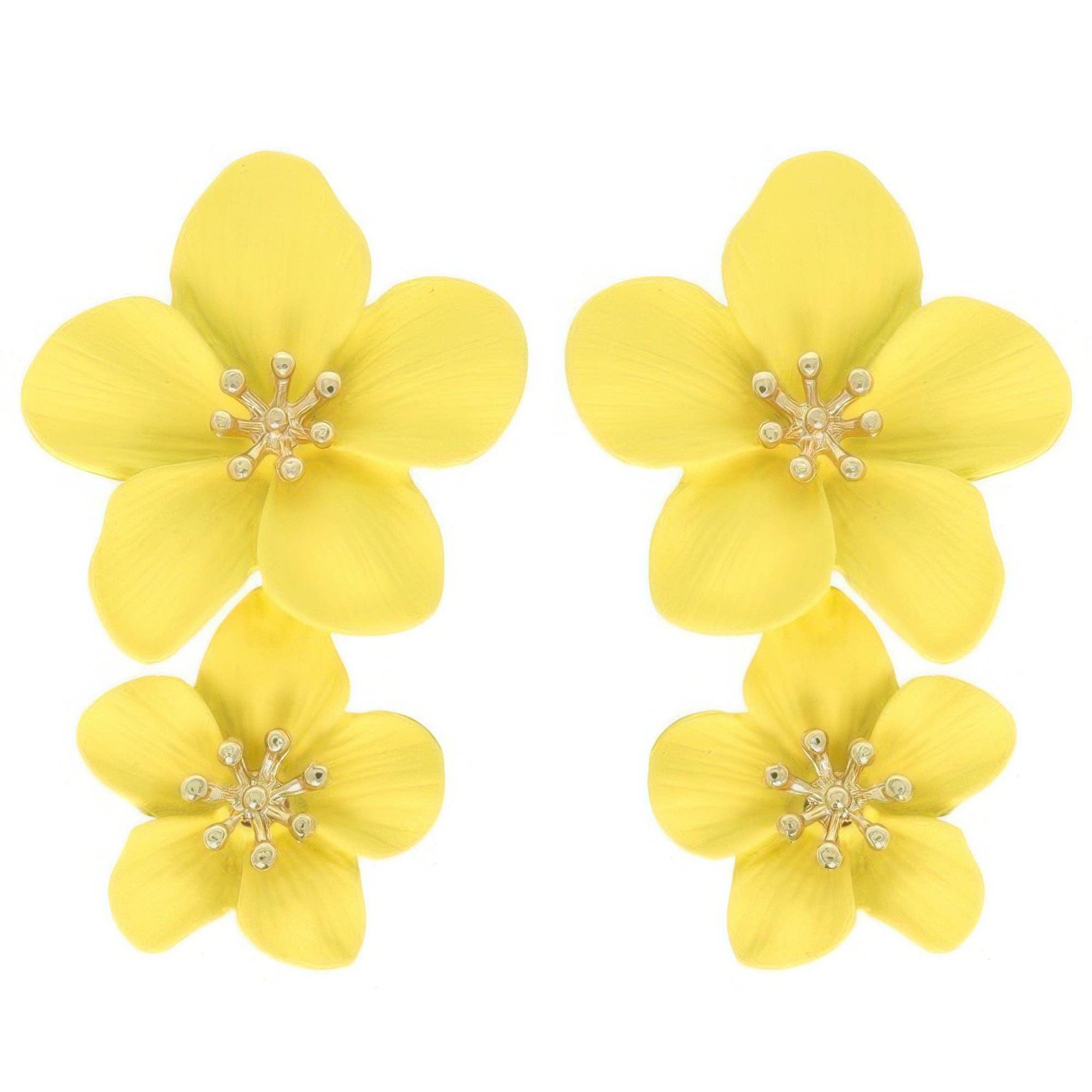 CC Wholesale Clothing - Wholesale Dangle Earrings - Hawaiian Acrylic Flower Post Earrings6