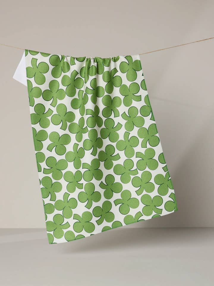 Clover Toss Tea Towel for wholesale by Geometry