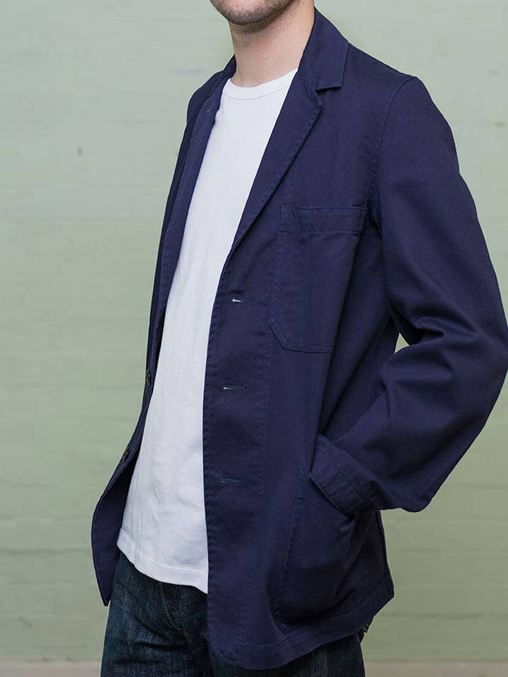 The Engineer Jacket - Navy for wholesale by Yarmouth Oilskins