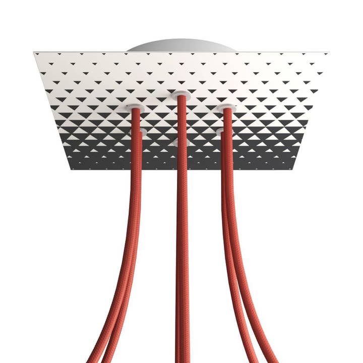 Rosace Rose-One carrée, 200 mm avec 6 trous et 4 trous latéraux - PROMO pour la vente par LIGHTINUP S.R.L.