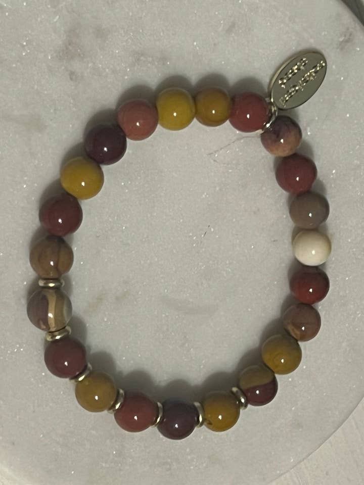 Bracelet empilable en jaspe Mookaite pour la vente par Inspiration Beads