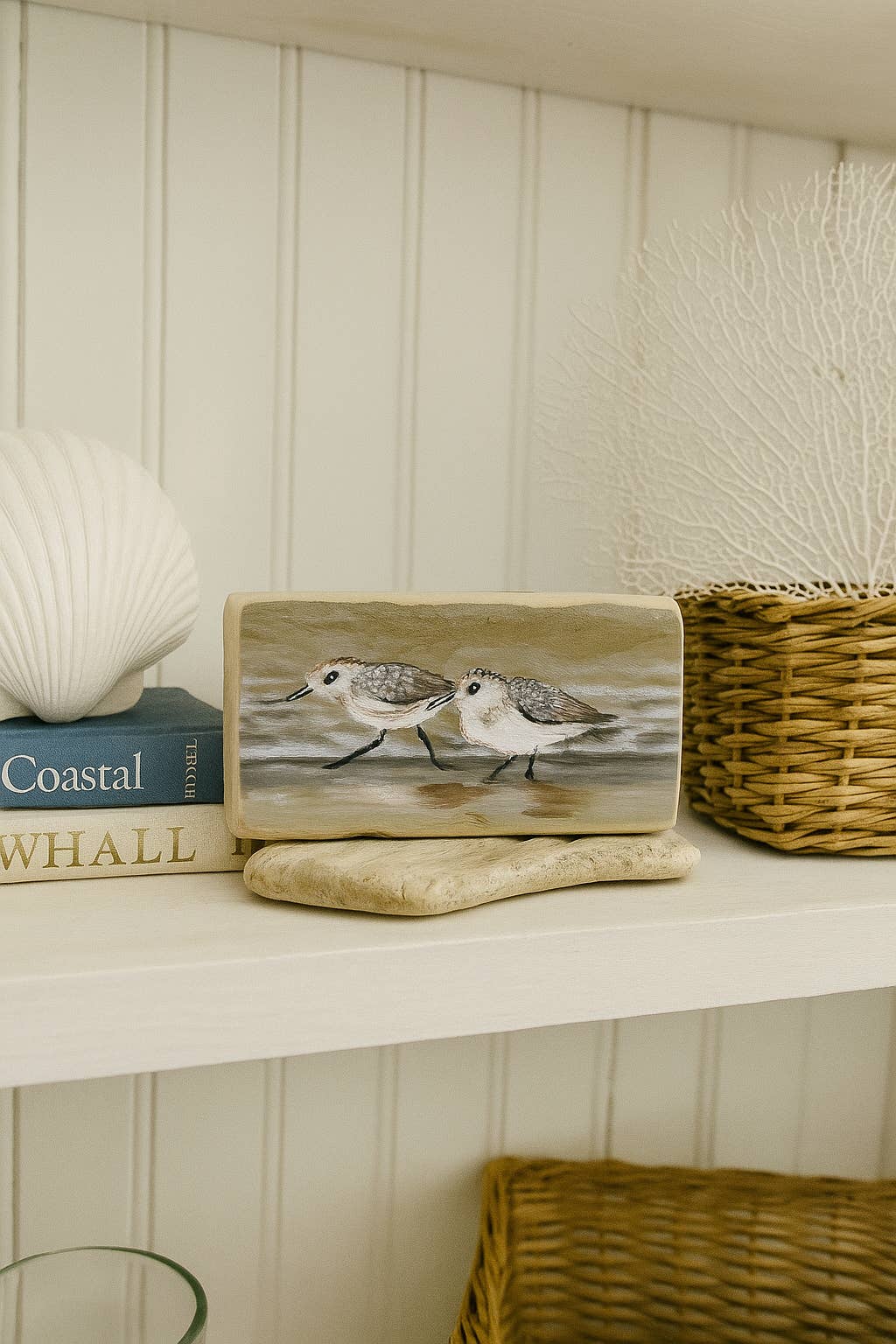 Kelly Jean Paintings - Wholesale Decorative Tabletop Object - The Corolla Collection~ Hand-painted Sandpipers #3