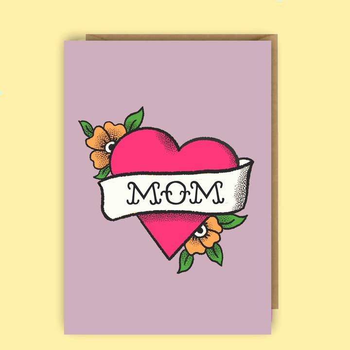 Tatouage Maman, Carte de Vœux pour la Fête des Mères, fête des mères, maman alternative pour la vente par The Queer Store