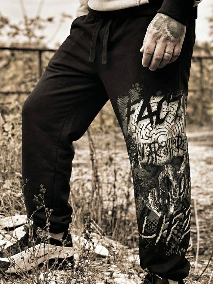 Pantaloni della tuta Fact of Life "Labyrinth" JH-14 nero per la vendita all'ingrosso da parte di Fact of Life