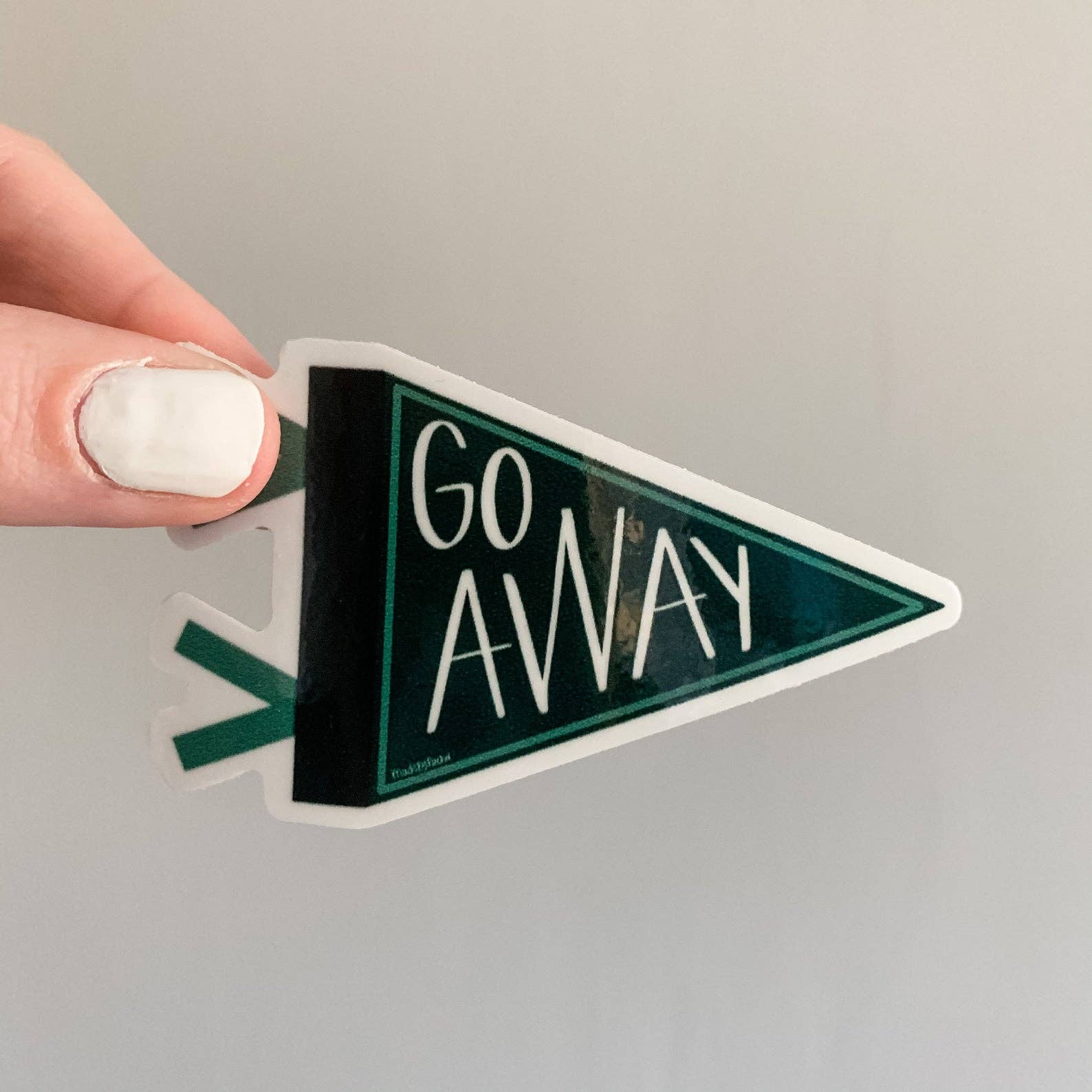 Lemon Press Studio - Wholesale Sticker - Go Away Pennant vinyl sticker