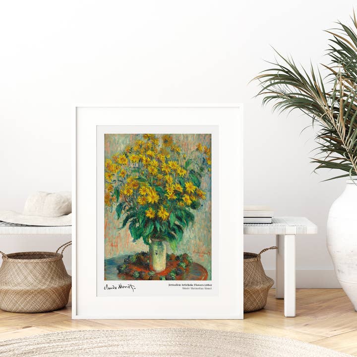 Sugar & Canvas - Wholesale Art Print - Monet Jerusalem Artichoke Flowers 1880 Vintage Art Print N174