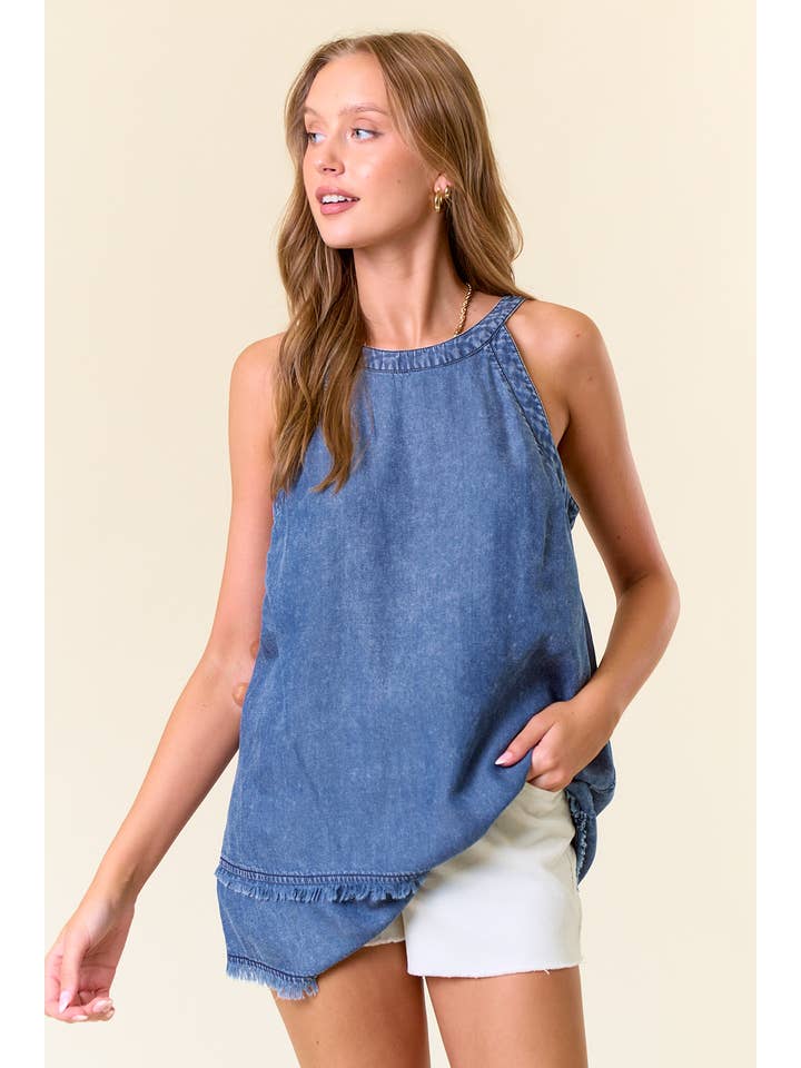 Dk.Denim Haut en jean à bretelles croisées - 40732T en vente sur Faire