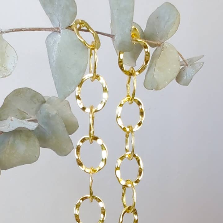 Ash & Rose - Vente Boucles d'oreilles pendantes - Boucles d'oreilles chaîne organique0