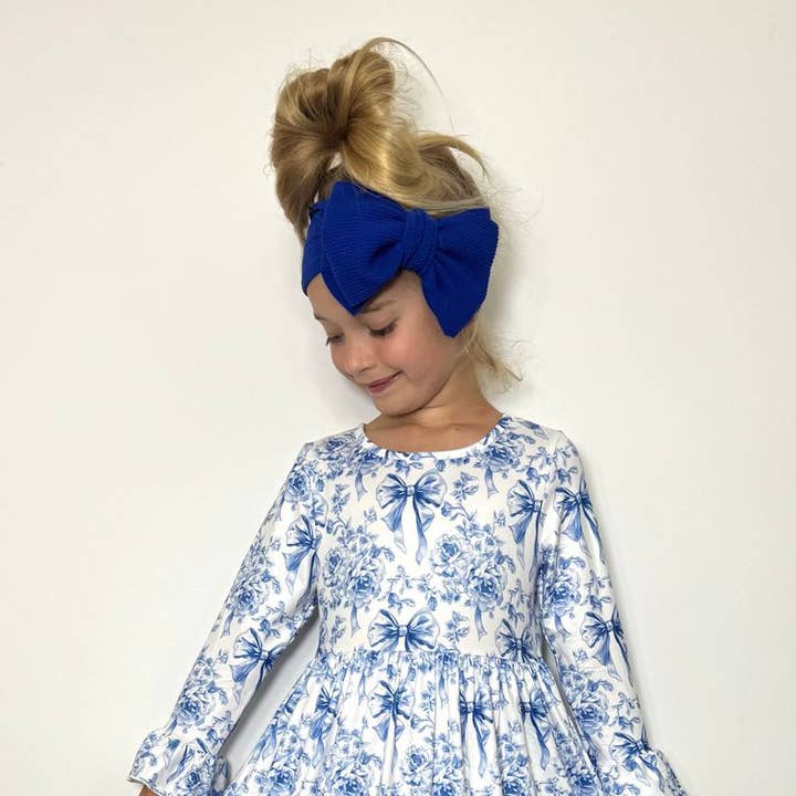 Robe Maxi Fille Cobalt Coquette pour la vente par Clover Cottage