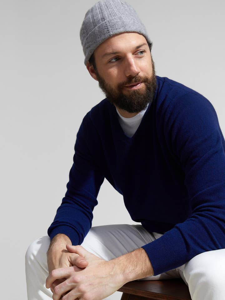 The Unisex Cable Knit Cashmere Beanie for wholesale by State Cashmere