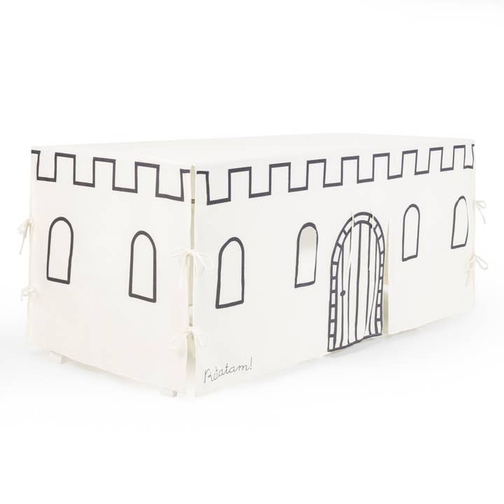 Ratatam! - Wholesale Tablecloth - Castle table hut 90x200 cm beige/fluorescent orange1