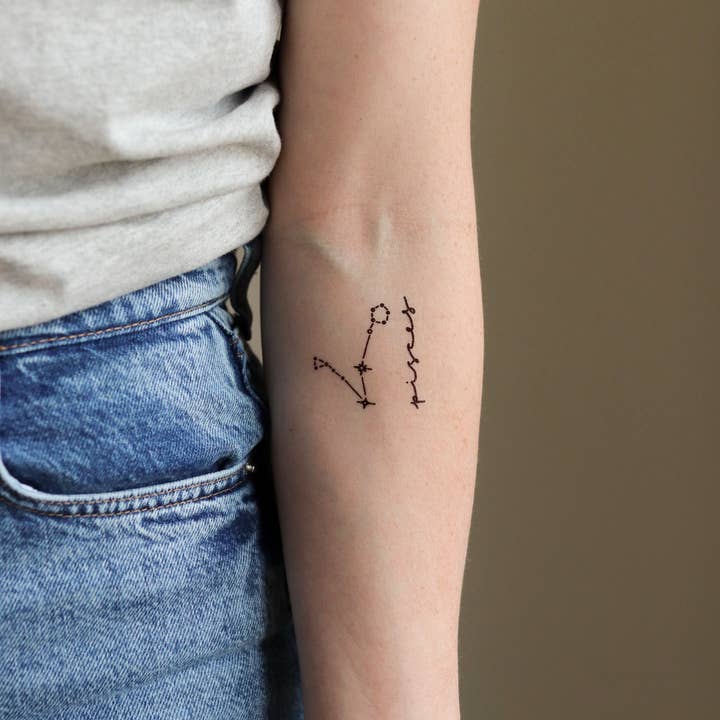 Pisces Temporary Tattoos | The Zodiac Collection for wholesale by Saint Tattoos