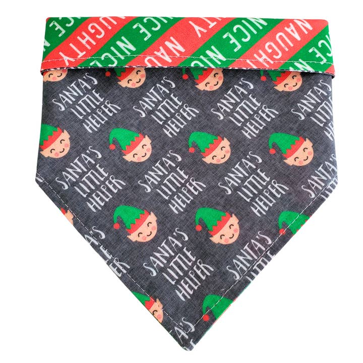 Santa's Helper - Reversible Dog Collar Bandana for wholesale by Charlie & the Hound