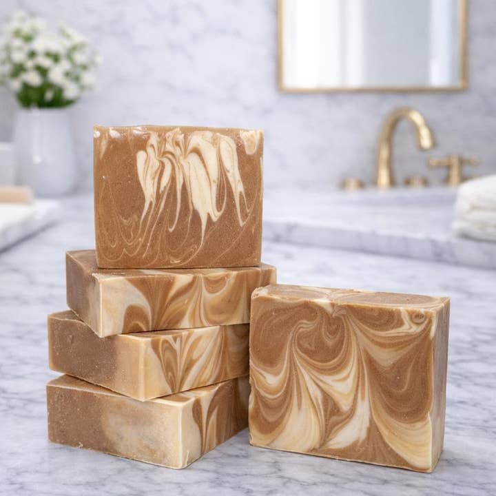 Oatmeal Honey Goat Milk Soap, Sensitive Skin Bar, Handmade for wholesale by Daisy Chain Farm