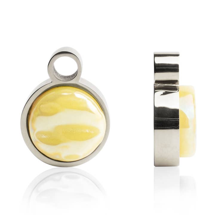 Anhänger für Creolen • Silber / Zitronengelb für den Großhandel von ALEXASCHA
