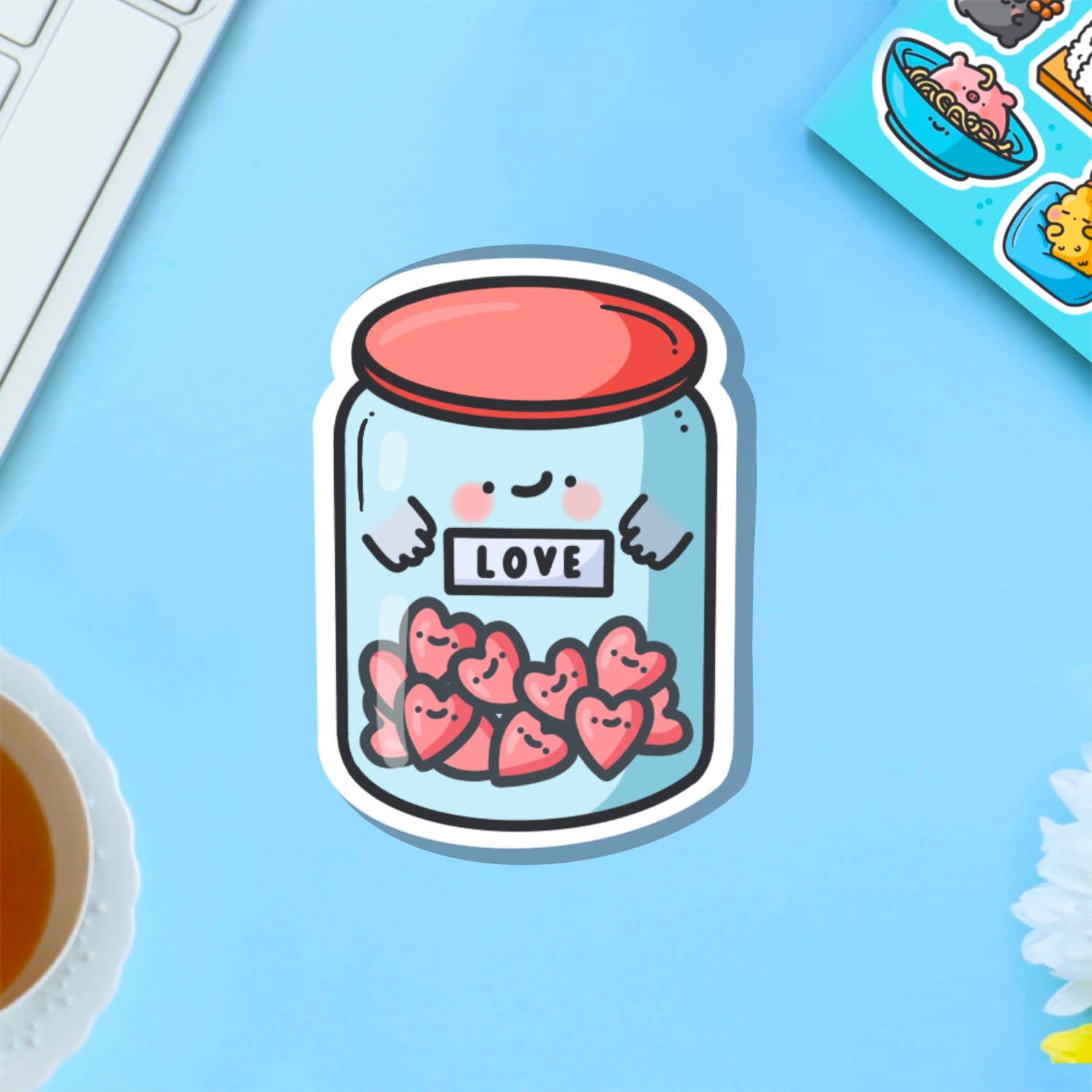 Toastedink – wholesale Sticker – Love Jar Vinyl Sticker | Cute Stickers