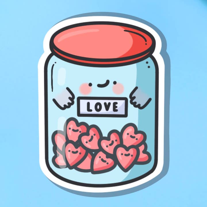 Toastedink – wholesale Sticker – Love Jar Vinyl Sticker | Cute Stickers0