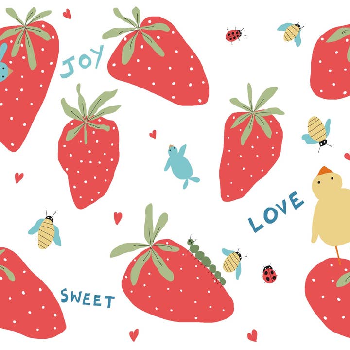 Carte de vœux « Sweet, Joy, Love » pour la vente par Elle Bee Art Studio