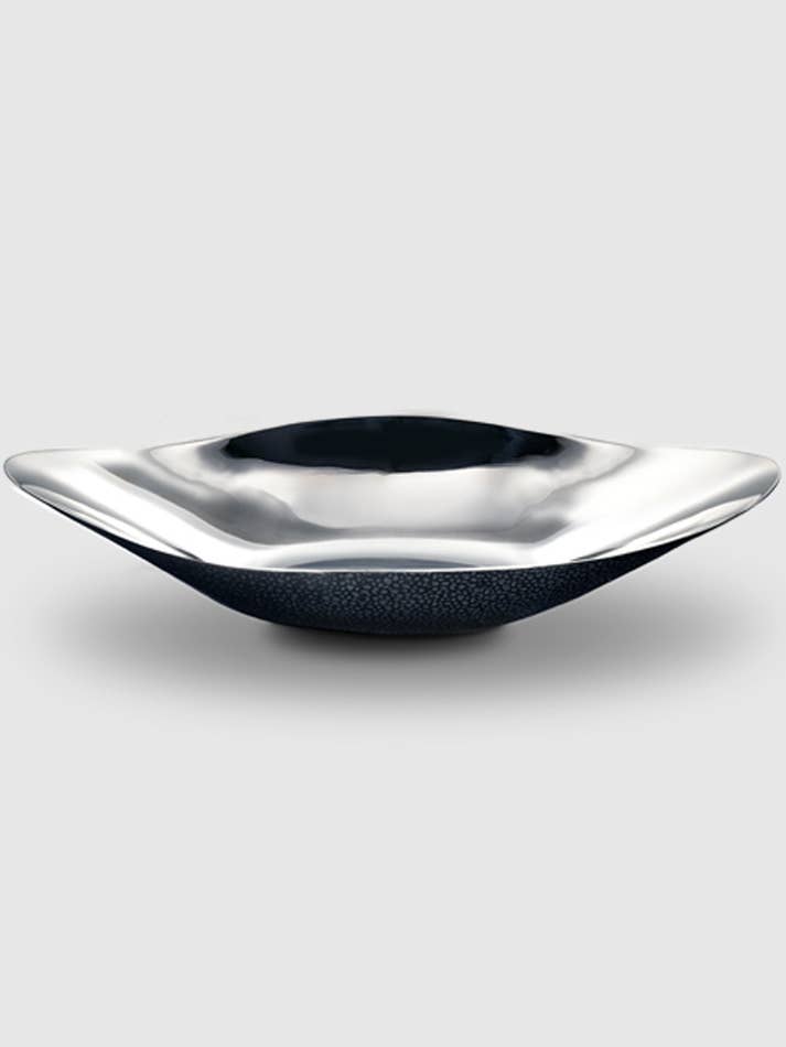 Northstar Oval Bread Bowl w/ Black Nickel 16" for wholesale by Mary Jurek Design Inc