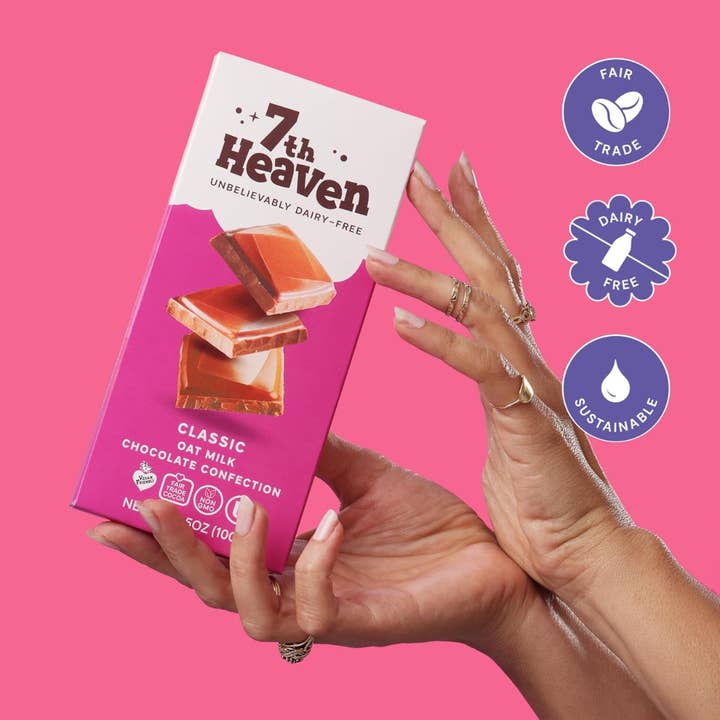 7th Heaven Chocolate - Wholesale Chocolate Bar - Classic Oat Milk Chocolate Bar - Vegan, Organic, Dairy-Free6