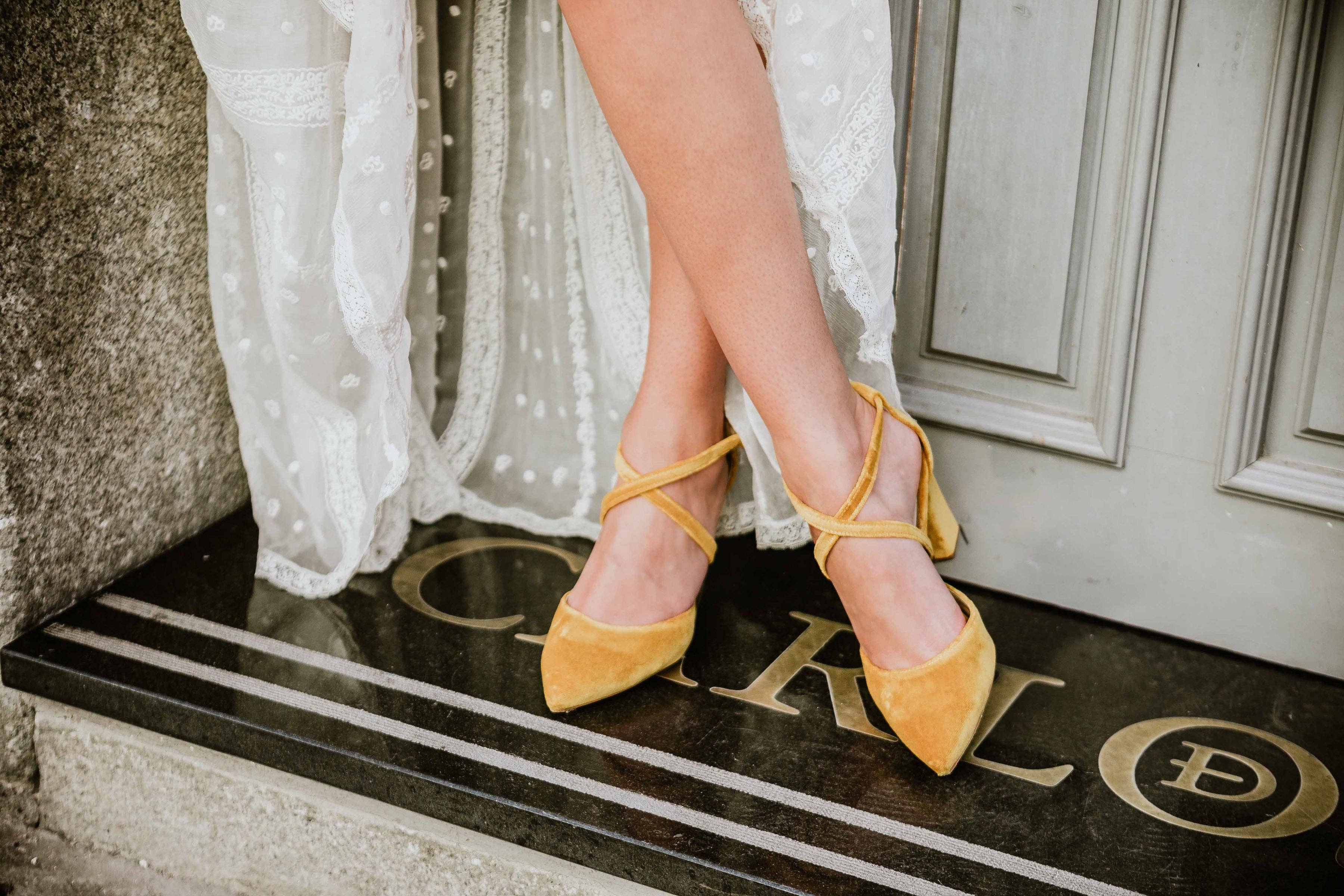 Mustard MARIELA PALMA luxury hiking shoes for women for wholesale on Faire6