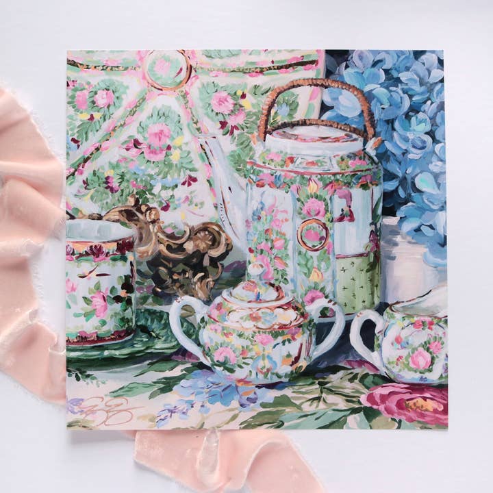 Elizabeth Alice Studio - Wholesale Art Print - Rose Canton Tea Set, a fine art print on paper1