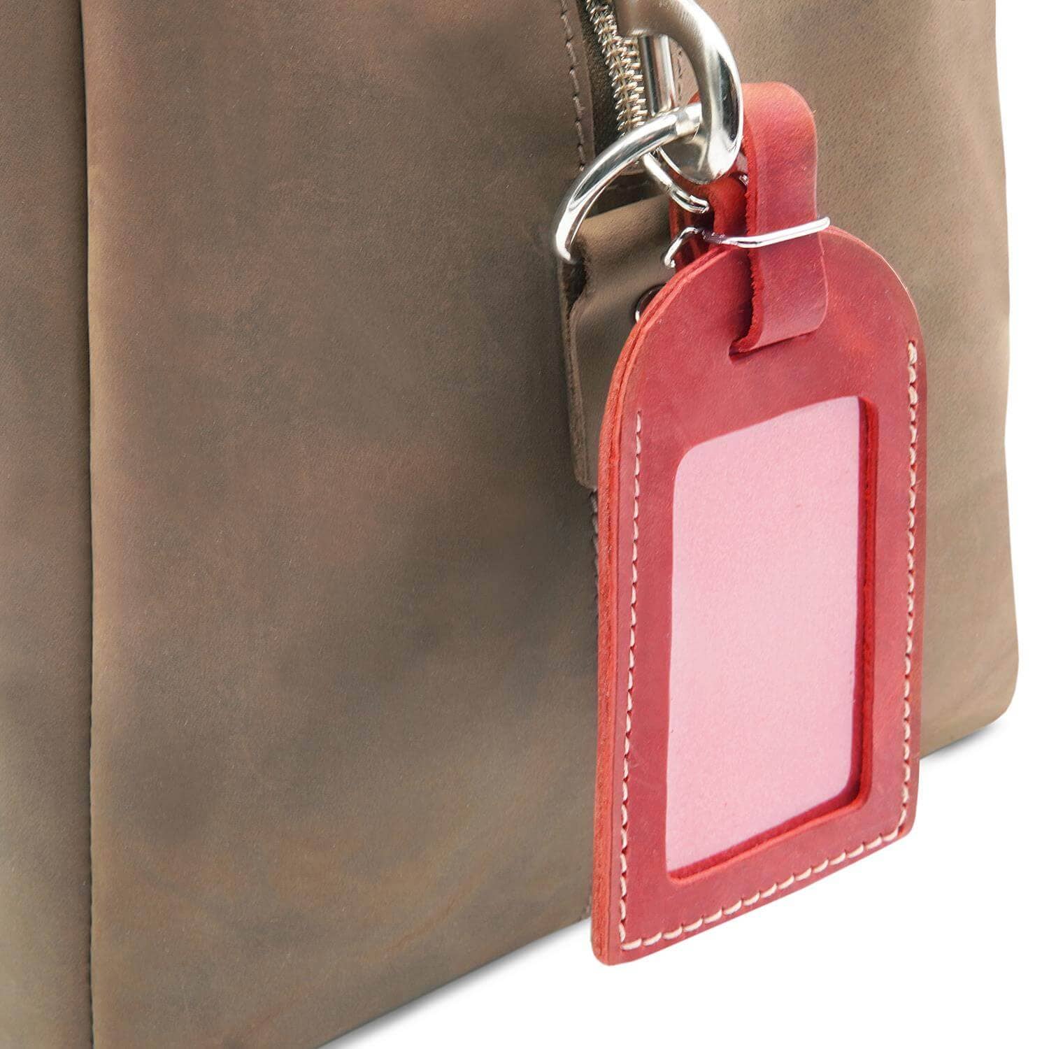 Thielemann Leather Manufacturer – Etiqueta de bagagem por atacado – Etiqueta de bagagem com janela de visualização3