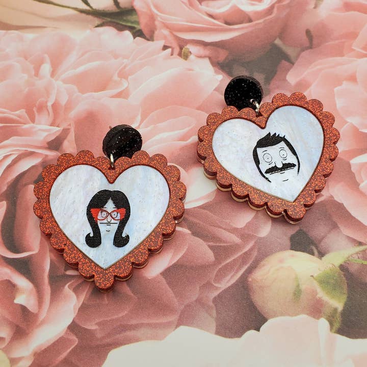 Bob & Linda Valentine's Heart Earrings for wholesale by Quirky Bird