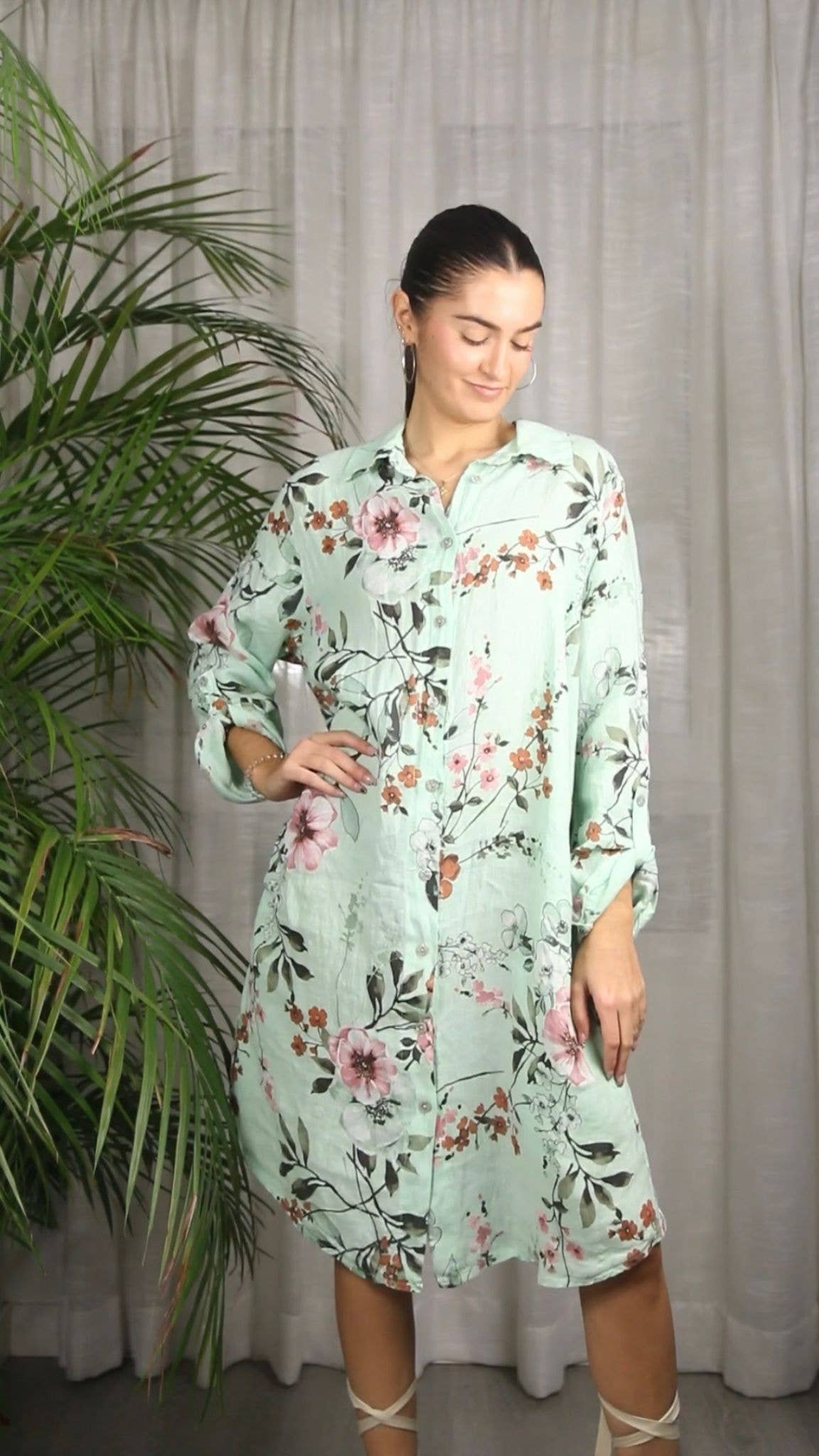 Linen & More – wholesale Klänning - Dam – REF 20272 KORT KLÄNNING MED 100% LINNETRYCK6