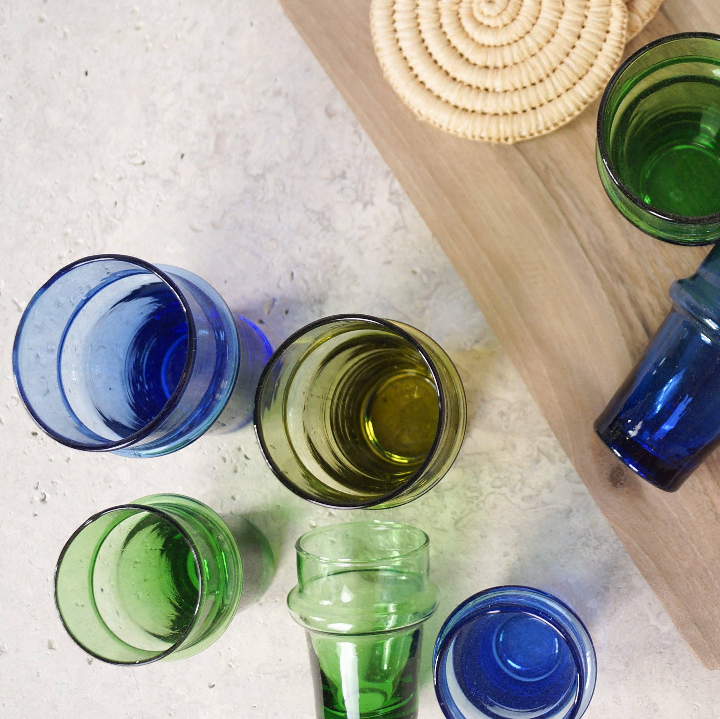 Bohome Living - Vente Verre/tasse - Verre Beldi arrondi coloré - Lot de 62