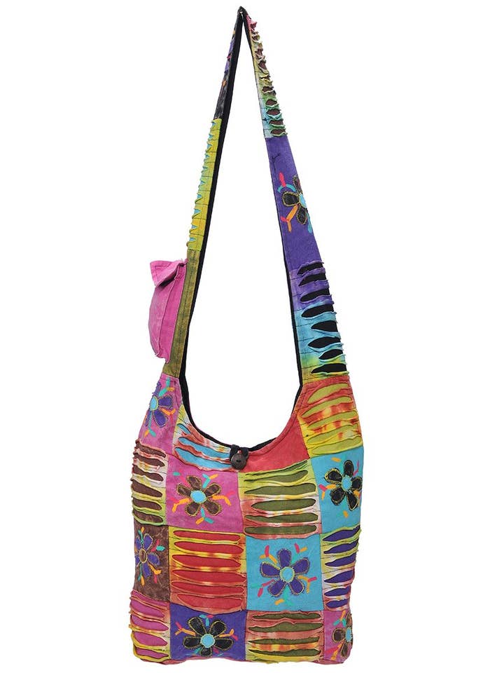 Floral e Navalha Bohemian Hippie Boho Mala Crossbody Hobo por atacado de The Collection Royal / Royal Handicrafts