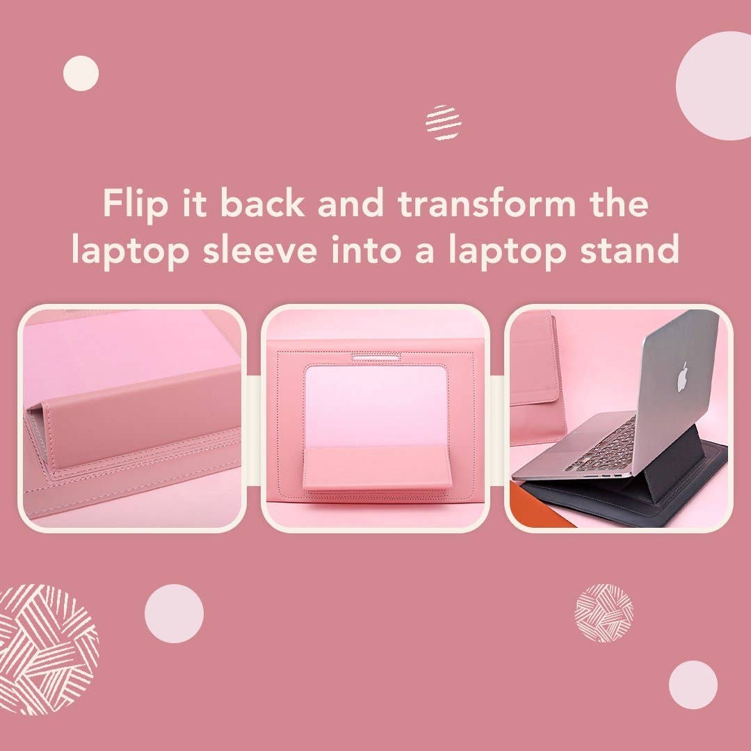 Multitasky - Wholesale Laptop/Tablet Case - Women's - Transformable Vegan Leather Laptop Bag Set (Laptop Stand)5