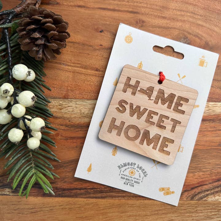 Almost Local - Wholesale Ornament - Home Sweet Home New York Wooden Ornament