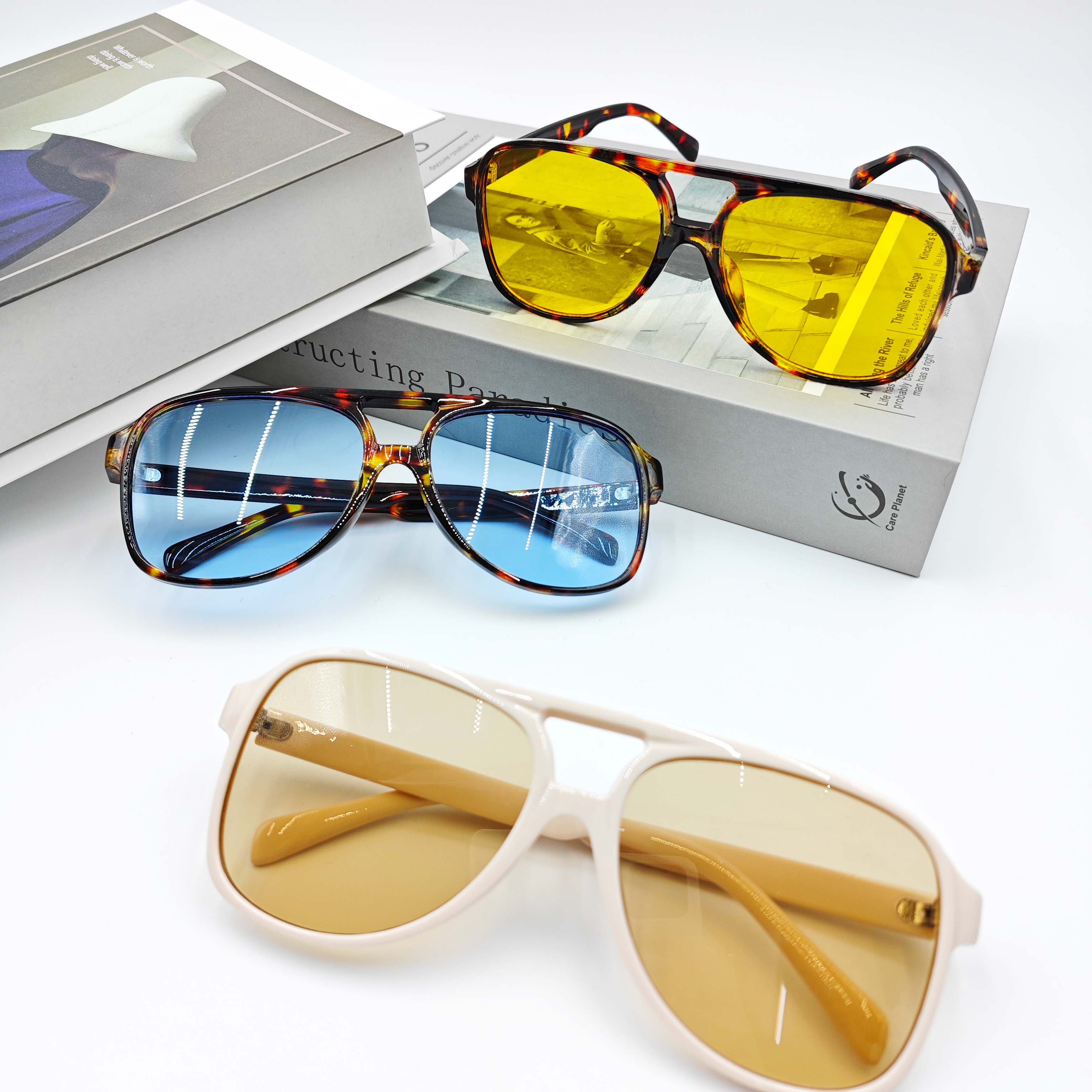 ACCITY - Wholesale Sunglasses - Women's - Vintage Double Bridge Aviator Sunglasses_CWASG011320