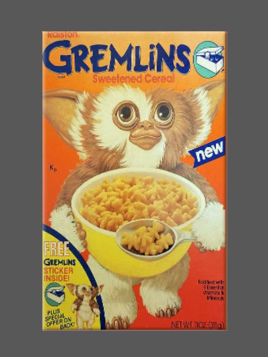 Magnet Rectangle 2x3", Badge et Miroir Gremlins boîte de céréales années 80 pour la vente par Ba Ba Buttons