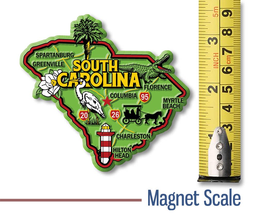7 Star - Wholesale Magnet - South Carolina Colorful State Magnets 4.8" x 2.3" Made USA1